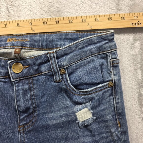 Kut From The Kloth Catherine Boyfriend Jeans Womens 4 Distressed Stretch Denim - Picture 7 of 10